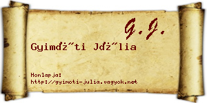 Gyimóti Júlia névjegykártya